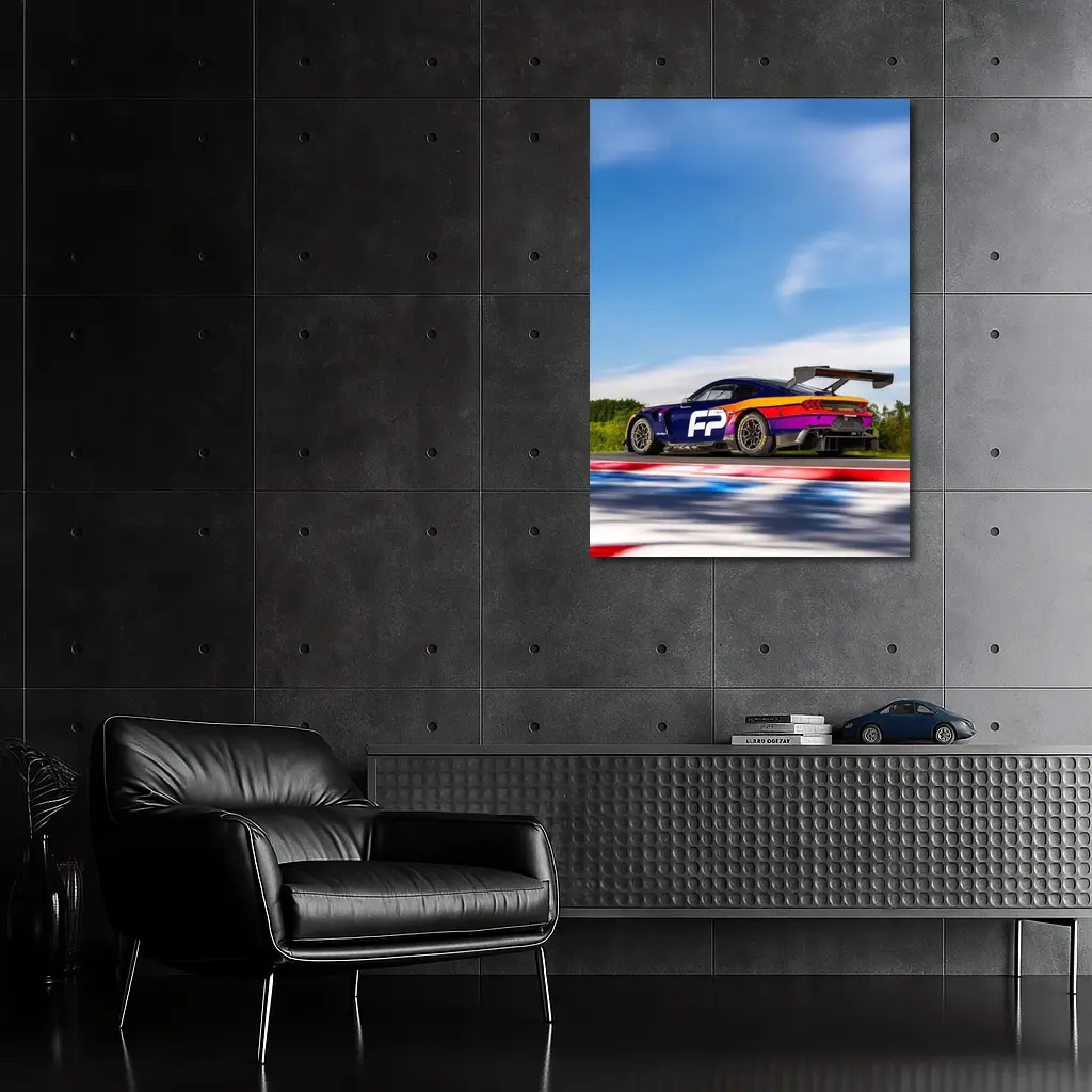 Ford Mustang GT3 Racing on Track – Wall Art