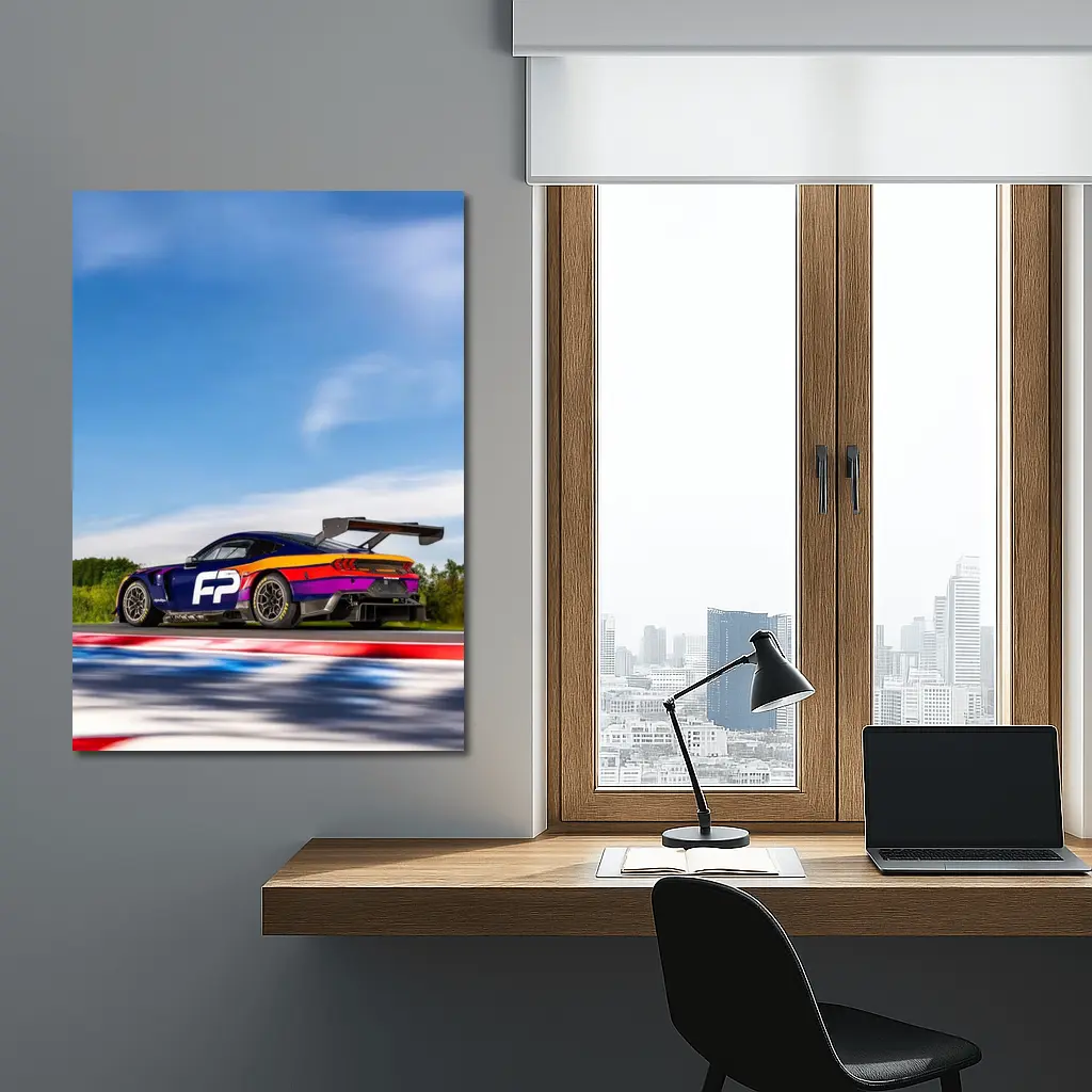 Ford Mustang GT3 Racing on Track – Wall Art
