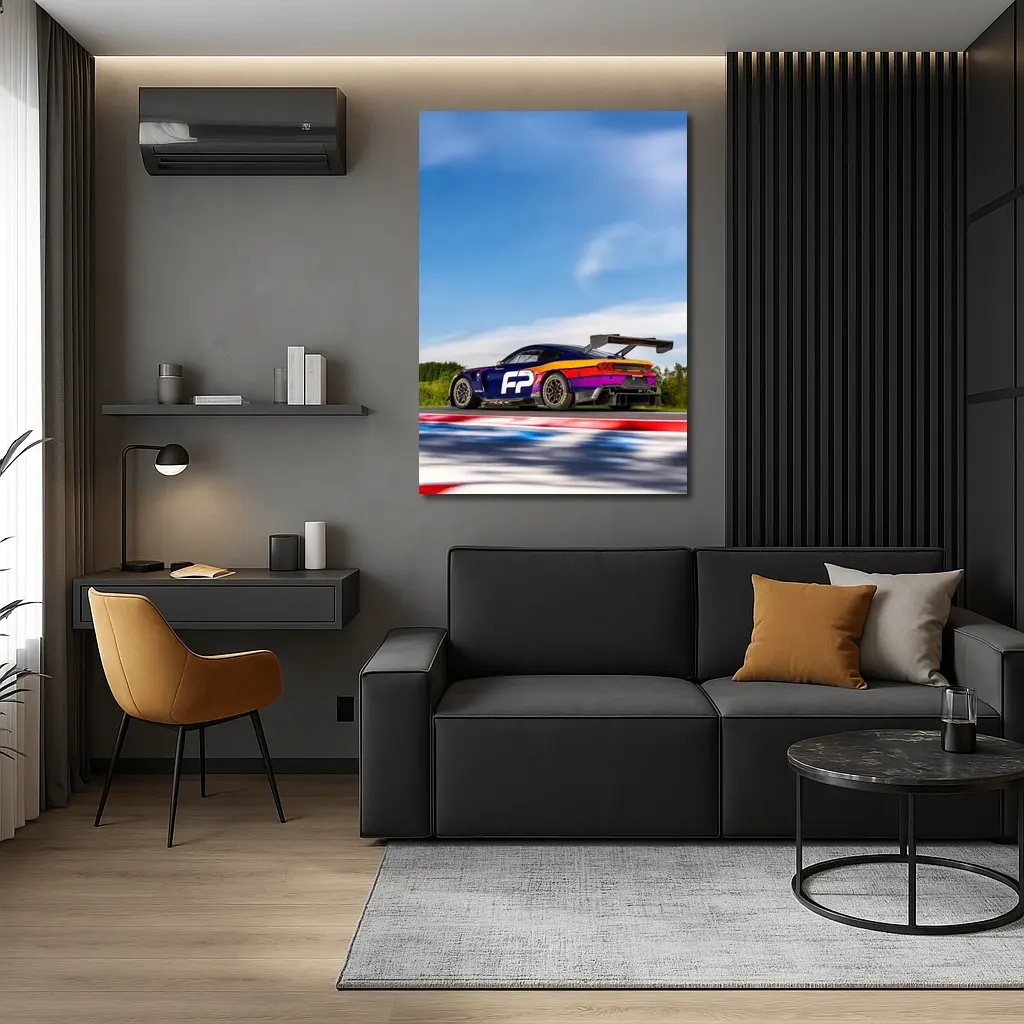 Ford Mustang GT3 Racing on Track – Wall Art