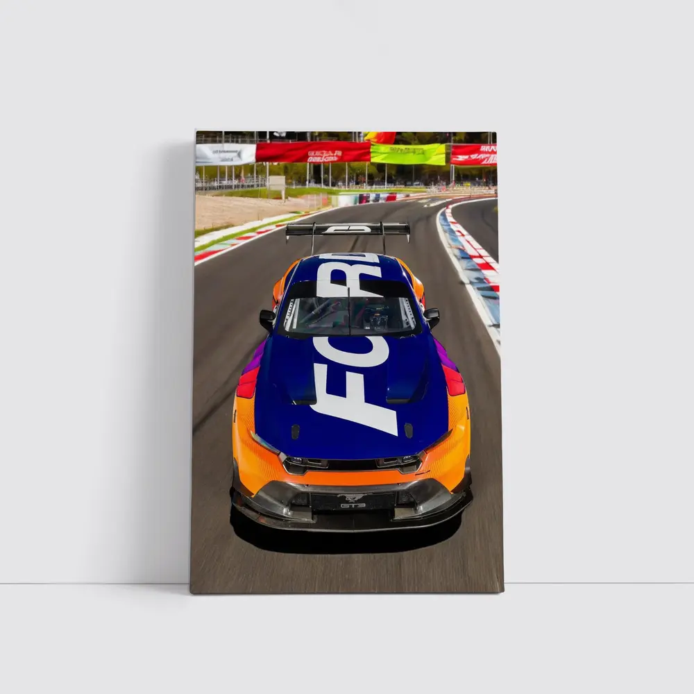 Ford Mustang GT3 Race Car On Track – Wall Art