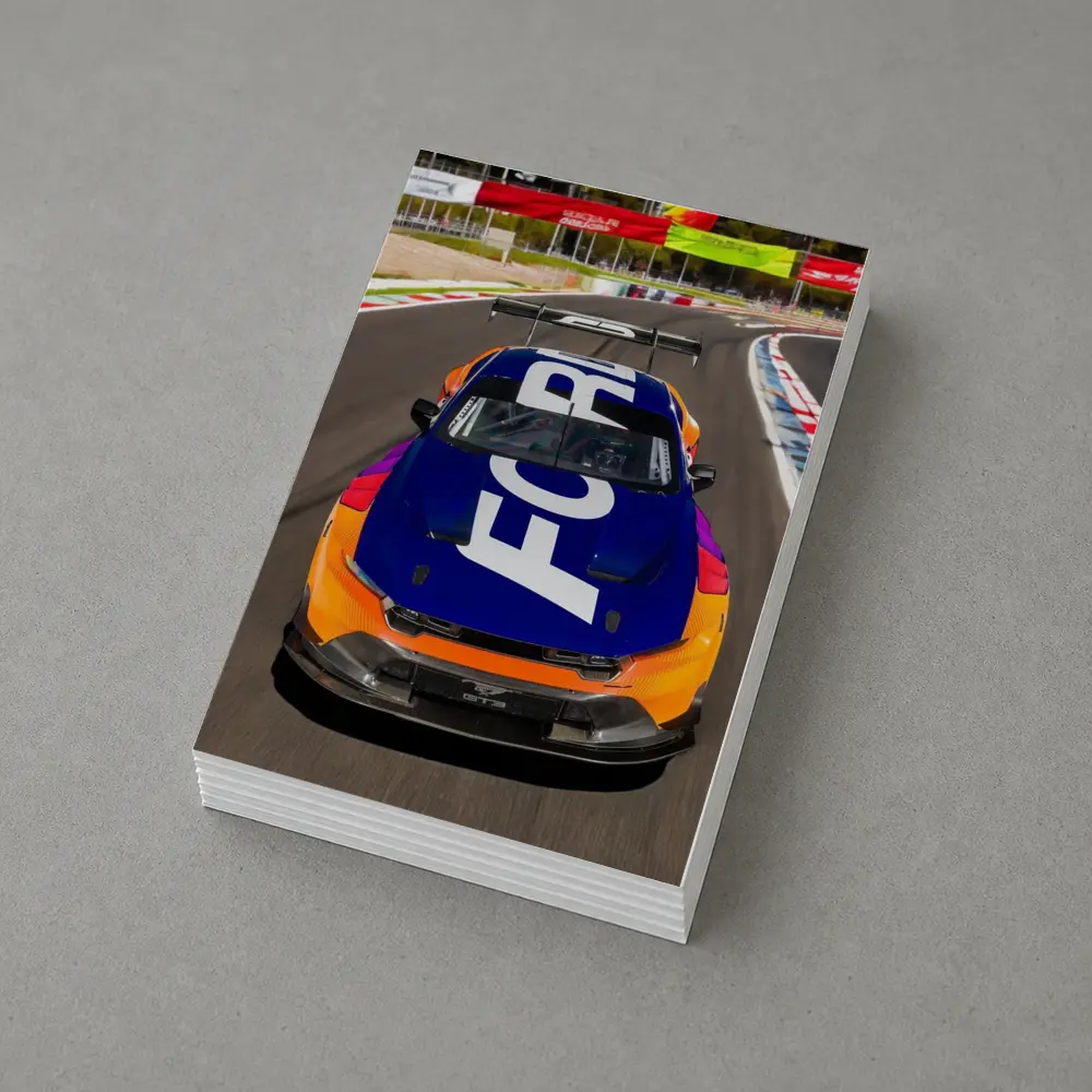 Ford Mustang GT3 Race Car On Track – Postcards