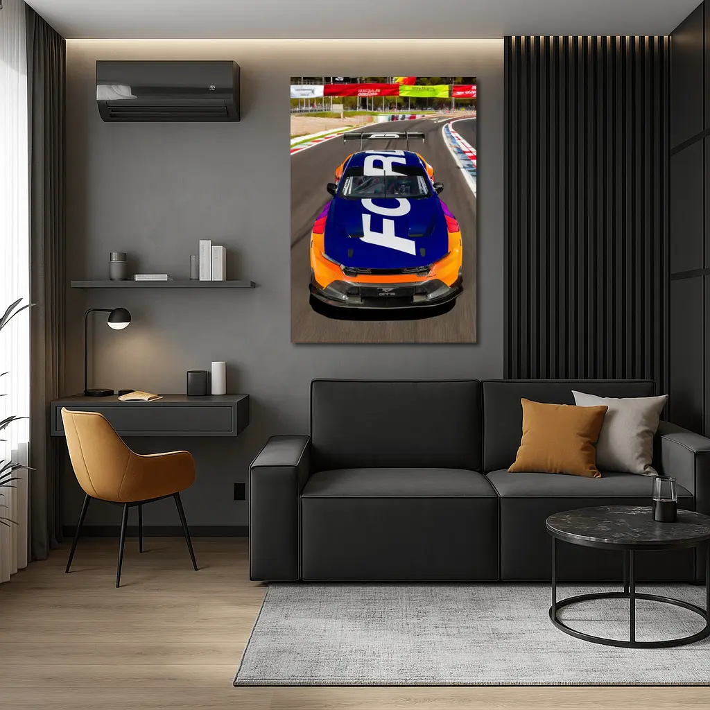 Ford Mustang GT3 Race Car On Track – Wall Art