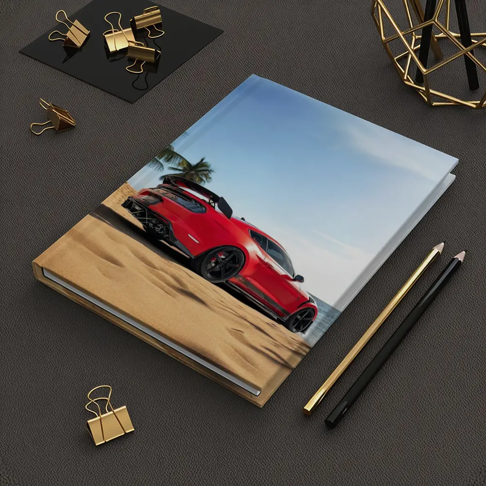 Red Ford Mustang GT500 on Sandy Beach – Notebooks