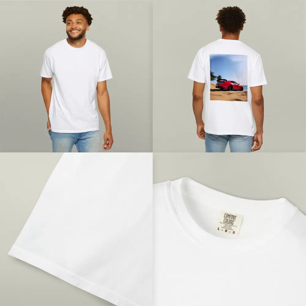 Red Ford Mustang GT500 on Sandy Beach – T-Shirts