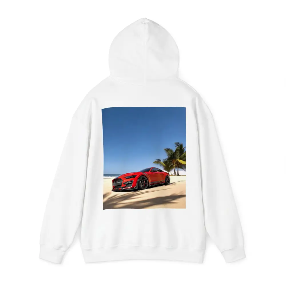 Ford Mustang GT500 Red on Beach – Hoodies