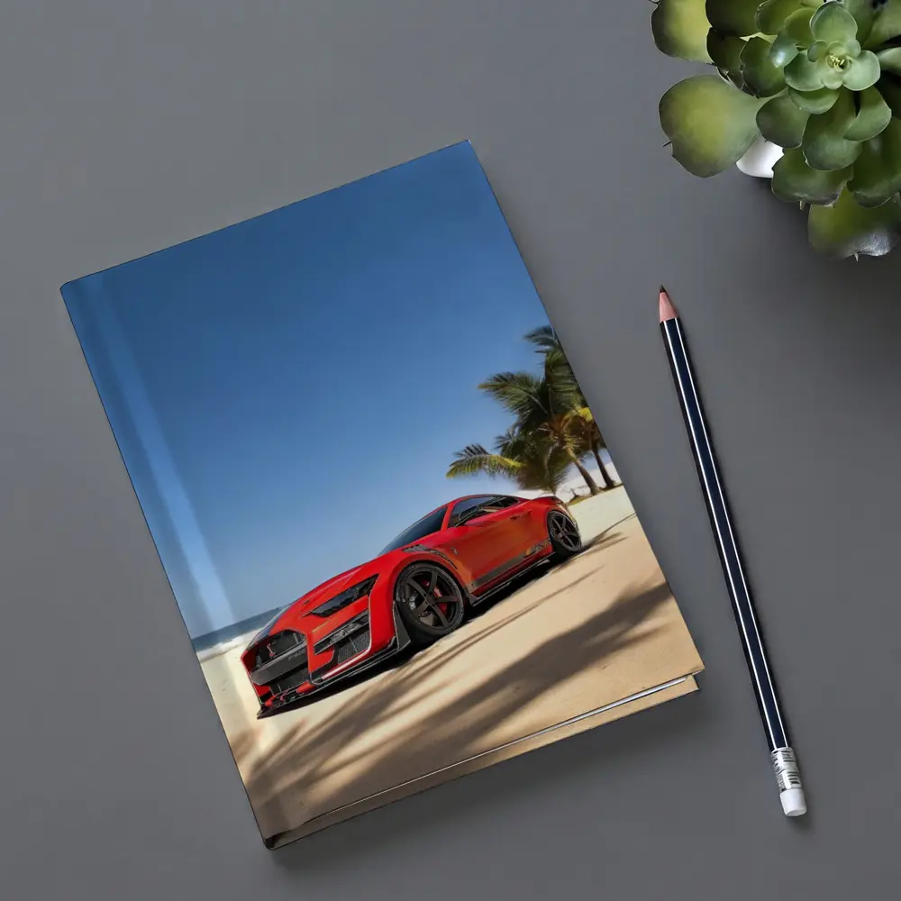Ford Mustang GT500 Red on Beach – Notebooks