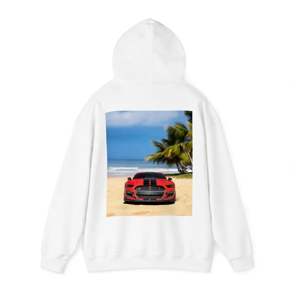 Ford Mustang GT500 Red On Beach – Hoodies