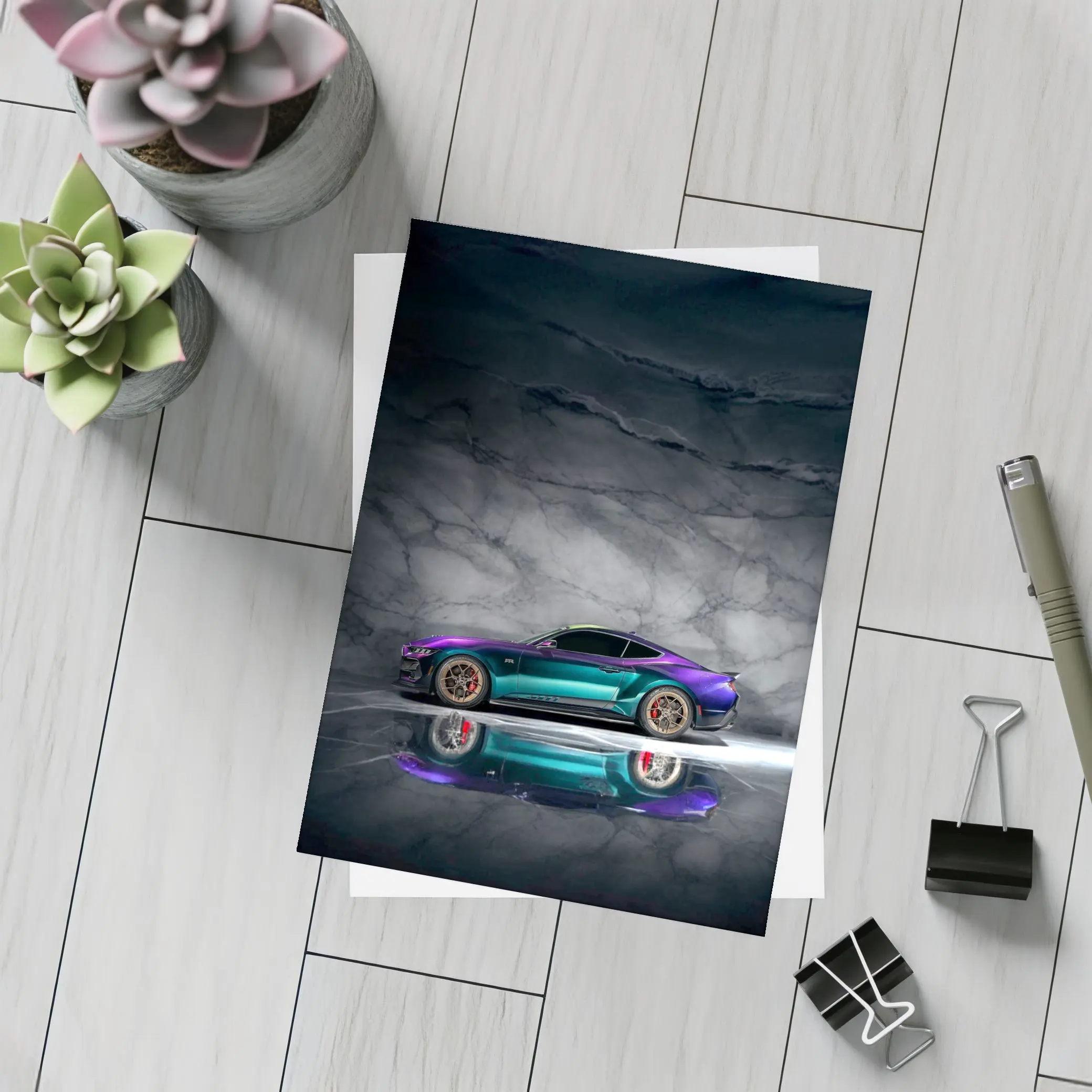 Ford Mustang RTR Purple Teal Studio – Postcards