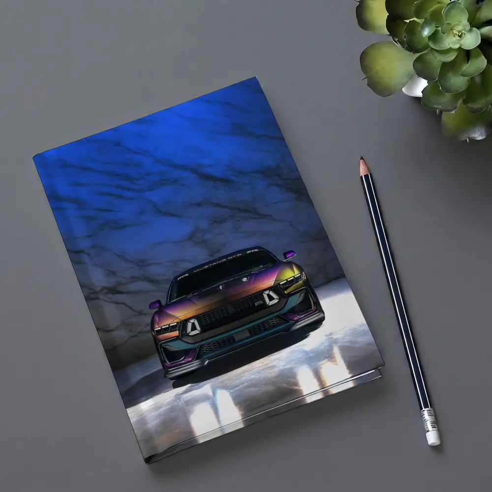 Ford Mustang RTR Multicolor Front Marble Background – Notebooks