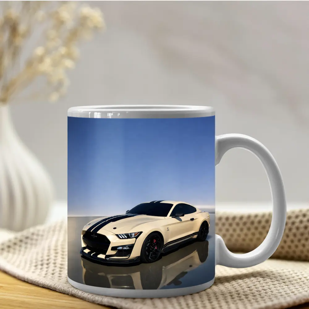 Ford Mustang Shelby GT500 White Racing Stripes – Mugs