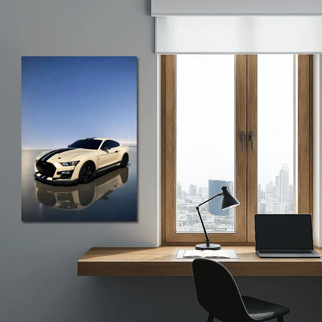 Ford Mustang Shelby GT500 White Racing Stripes – Wall Art