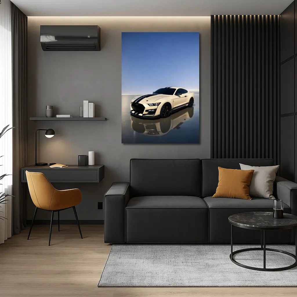 Ford Mustang Shelby GT500 White Racing Stripes – Wall Art