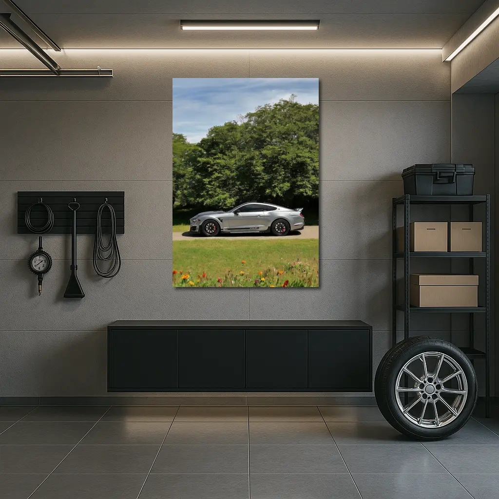 Ford Mustang Shelby GT500 Silver Nature – Wall Art