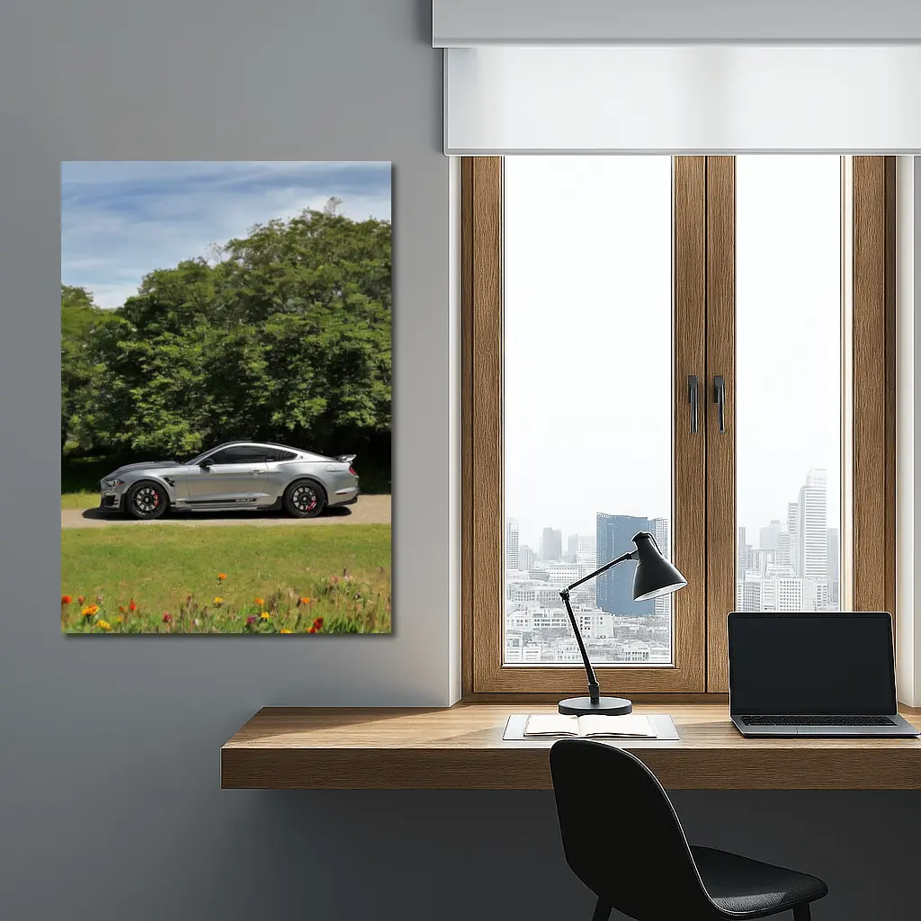 Ford Mustang Shelby GT500 Silver Nature – Wall Art