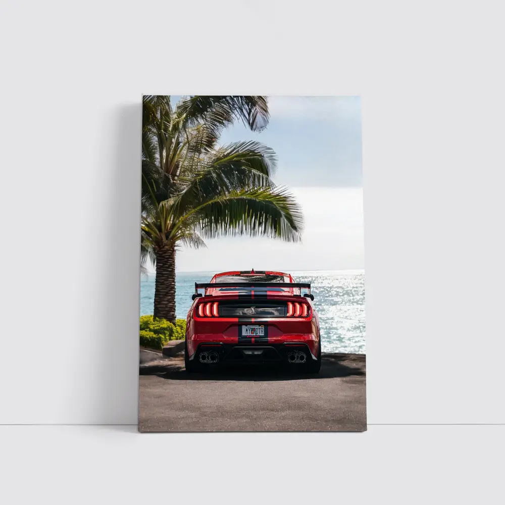 Ford Mustang Shelby GT500 Red Ocean View – Wall Art