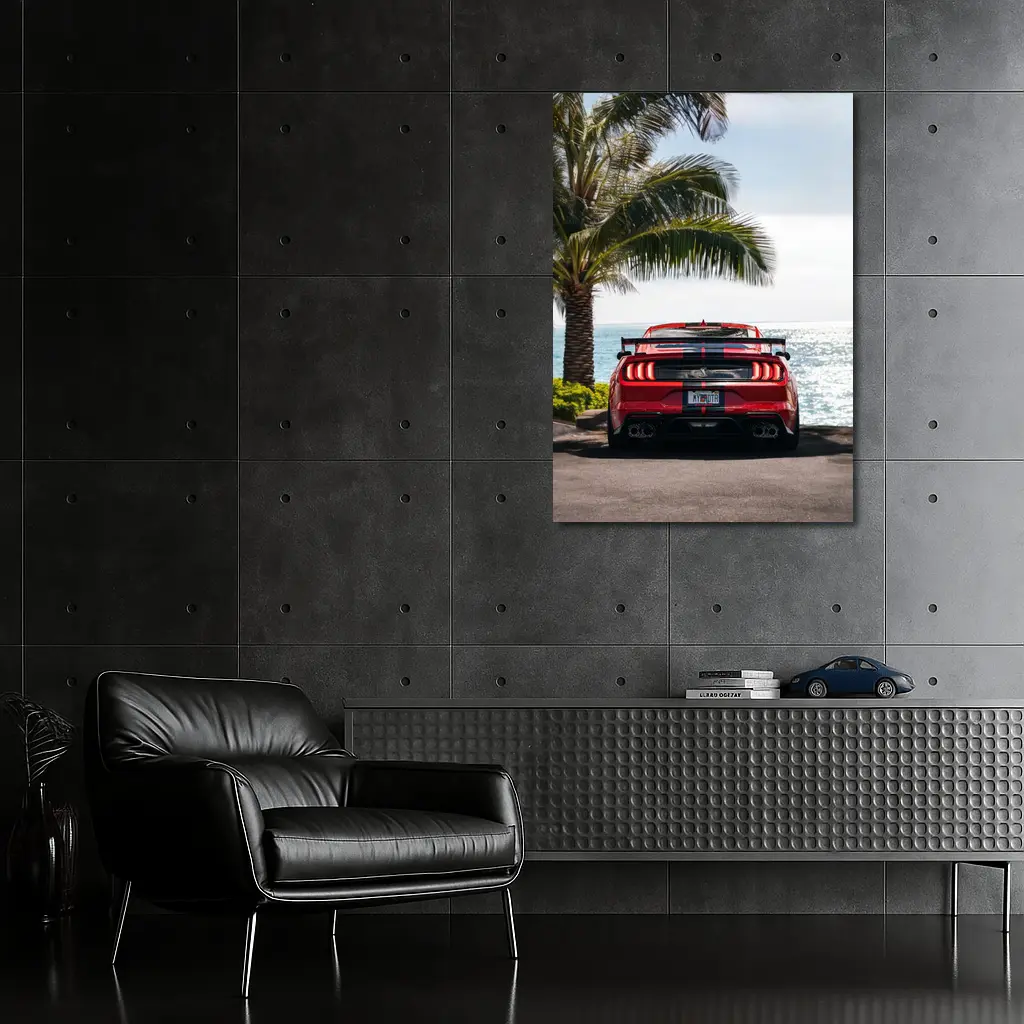 Ford Mustang Shelby GT500 Red Ocean View – Wall Art