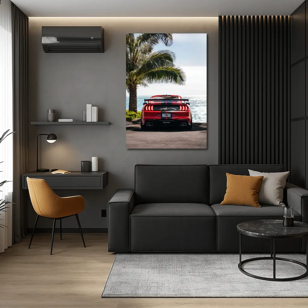 Ford Mustang Shelby GT500 Red Ocean View – Wall Art