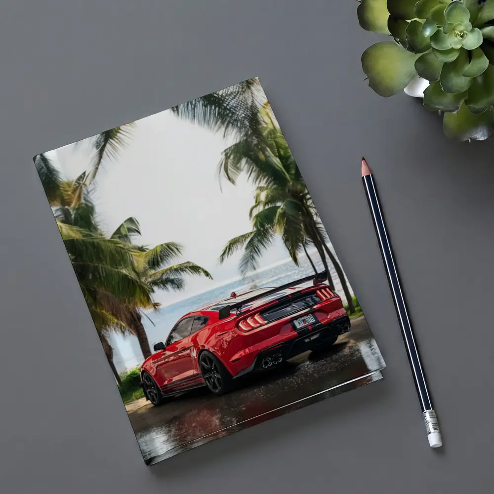 Ford Mustang Shelby GT500 Red Beach Palm Trees – Notebooks