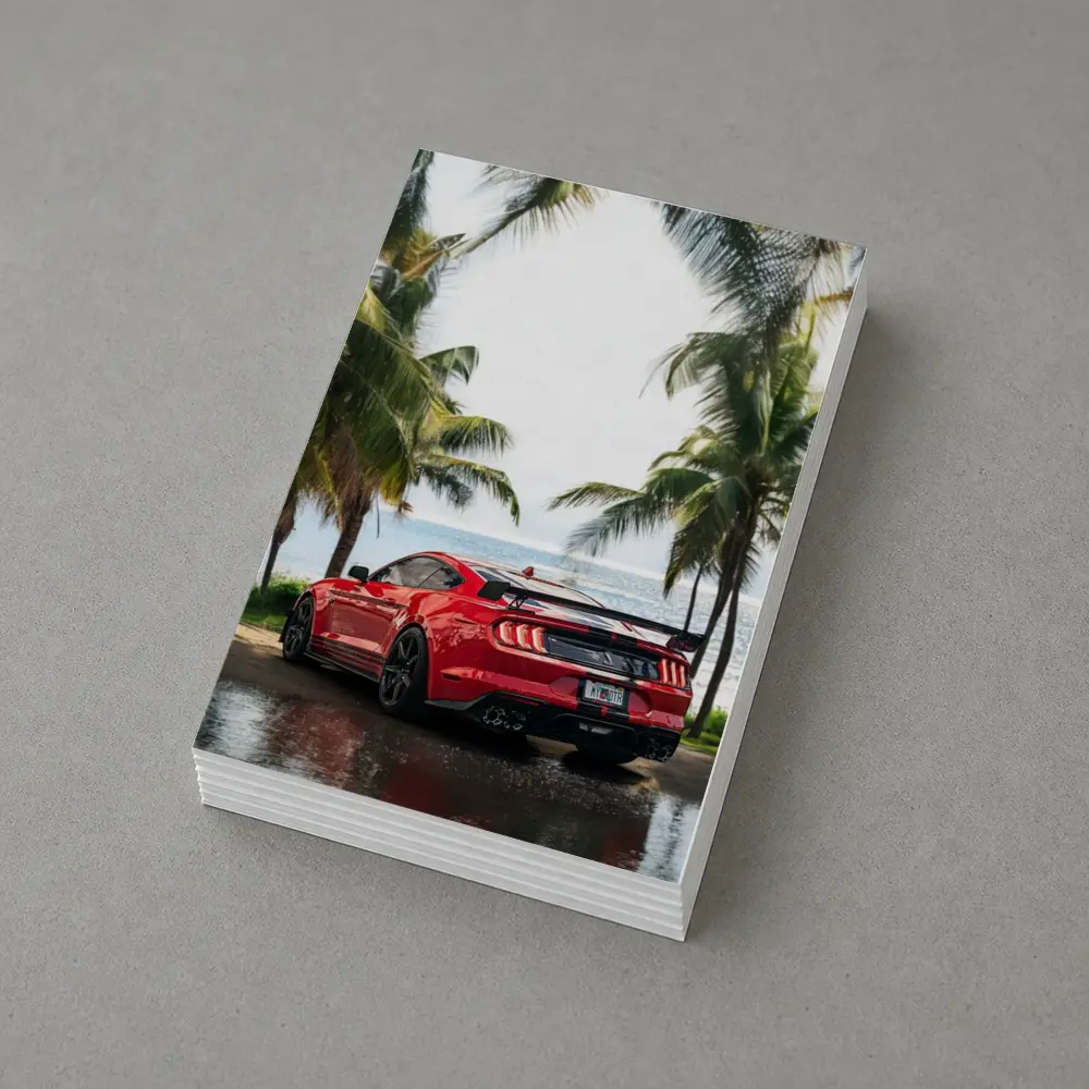 Ford Mustang Shelby GT500 Red Beach Palm Trees – Postcards