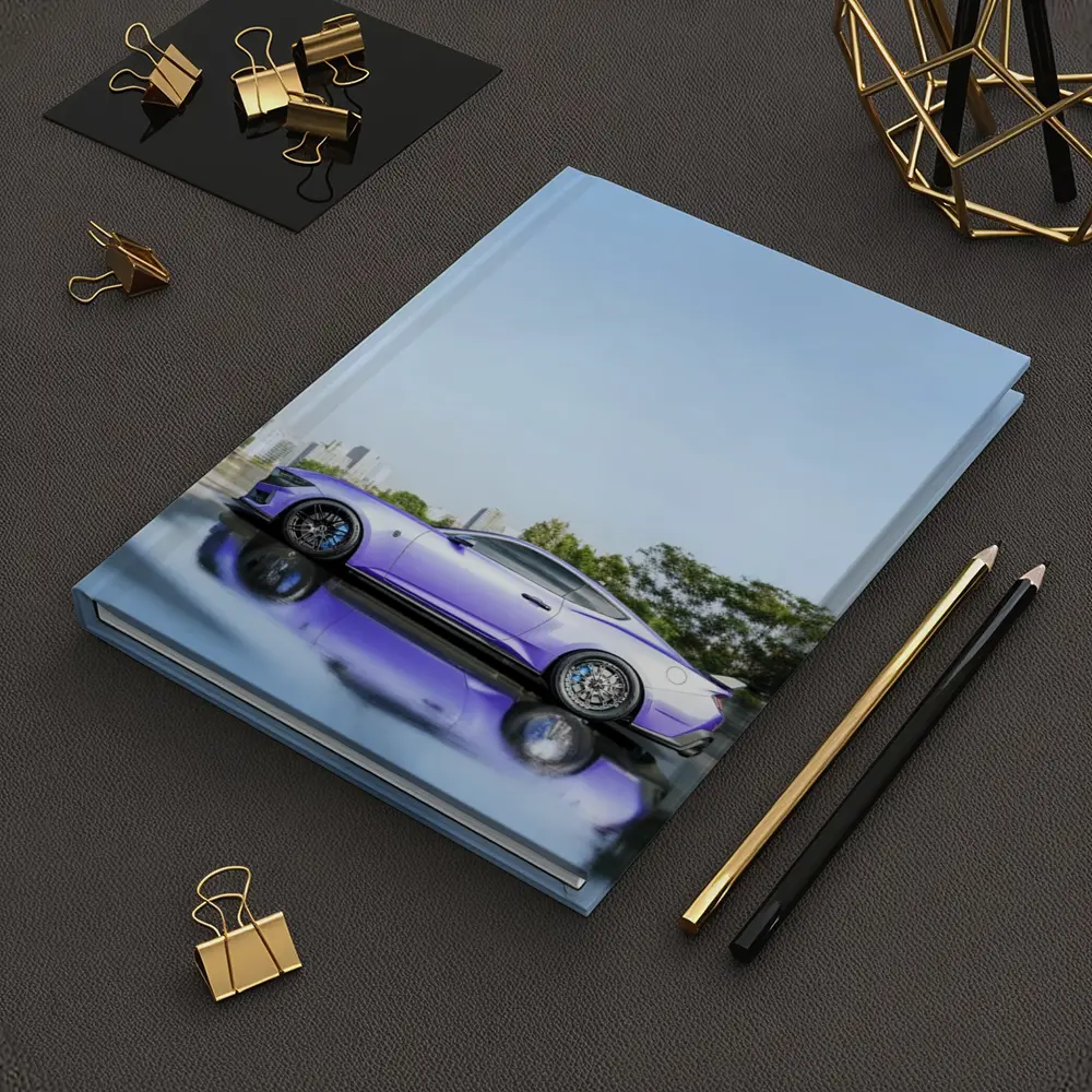 Purple Ford Mustang City Skyline Background – Notebooks