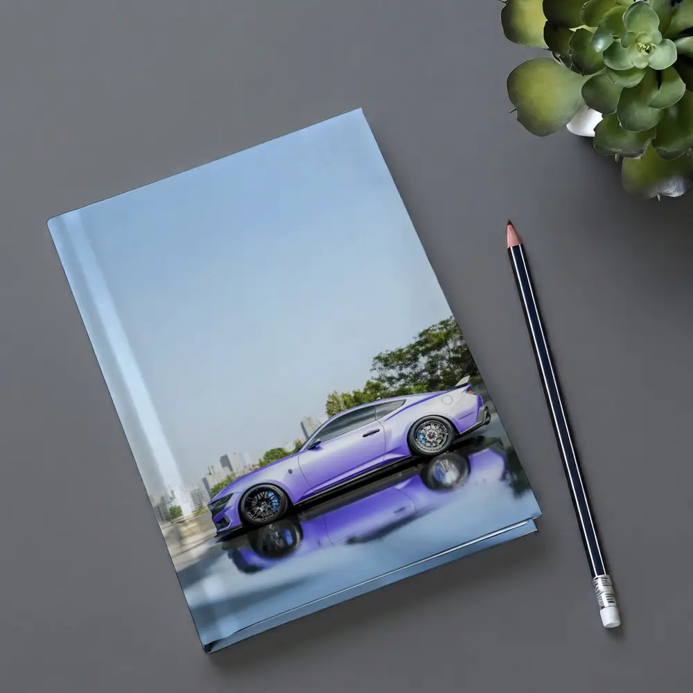 Purple Ford Mustang City Skyline Background – Notebooks