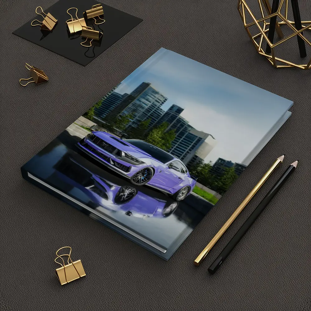 Purple Ford Mustang City Skyline Background – Notebooks