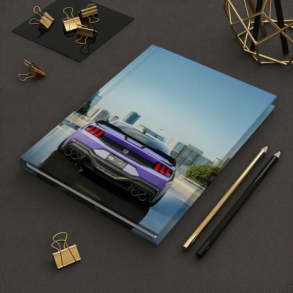 Purple Ford Mustang Rear City Skyline – Notebooks