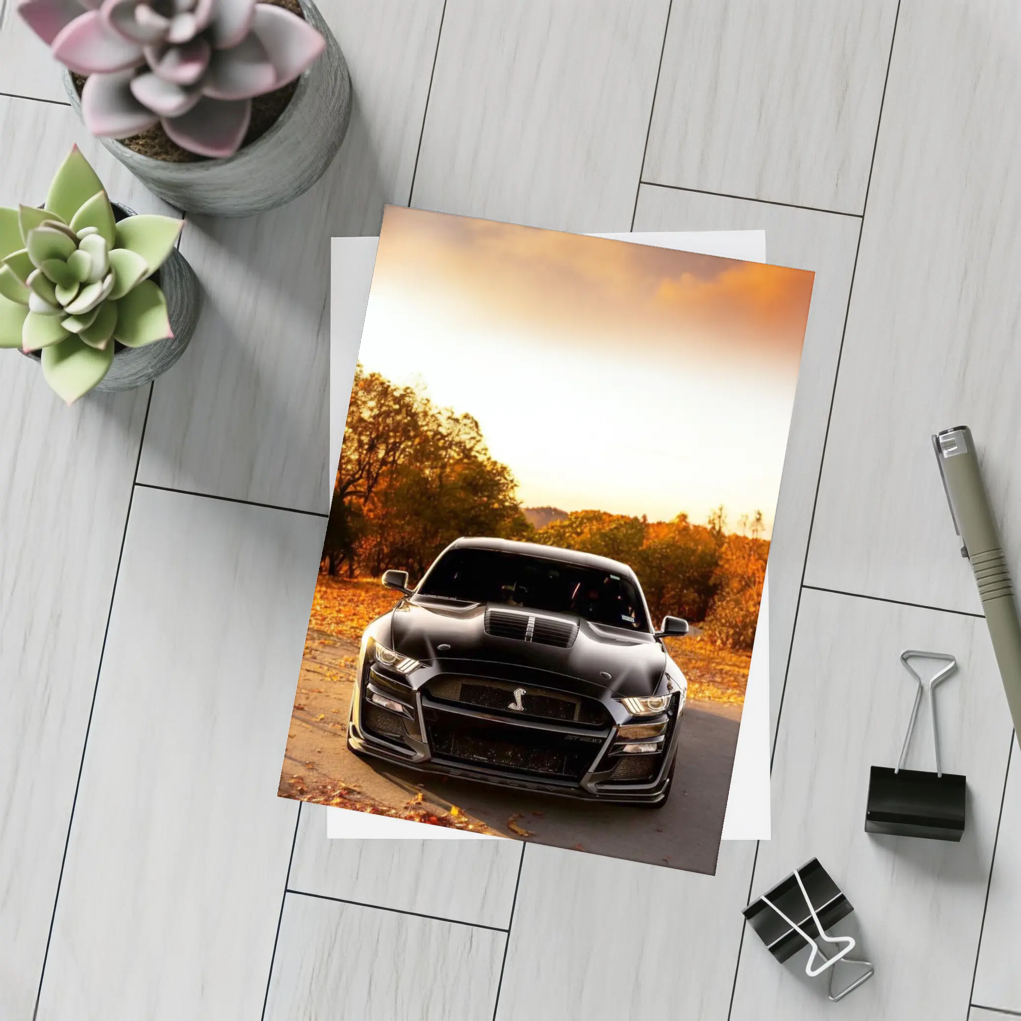 Ford Mustang Shelby GT500 Autumn Sunset – Postcards