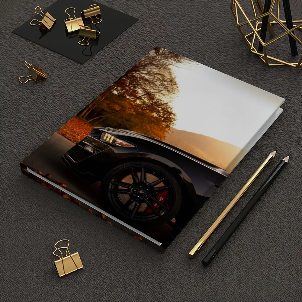 Black Ford Mustang Autumn Sunset Mountain – Notebooks