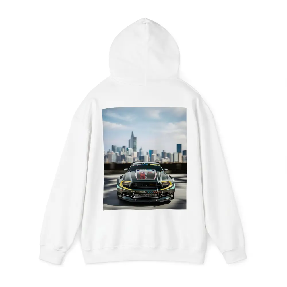 Ford Mustang Race Car City Skyline – Hoodies