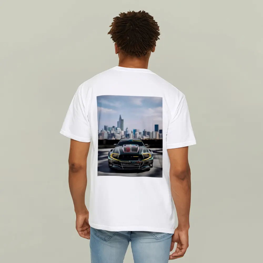 Ford Mustang Race Car City Skyline – T-Shirts