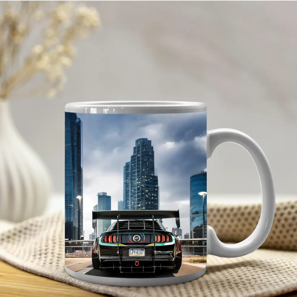 Ford Mustang Wide Body City Skyline – Mugs