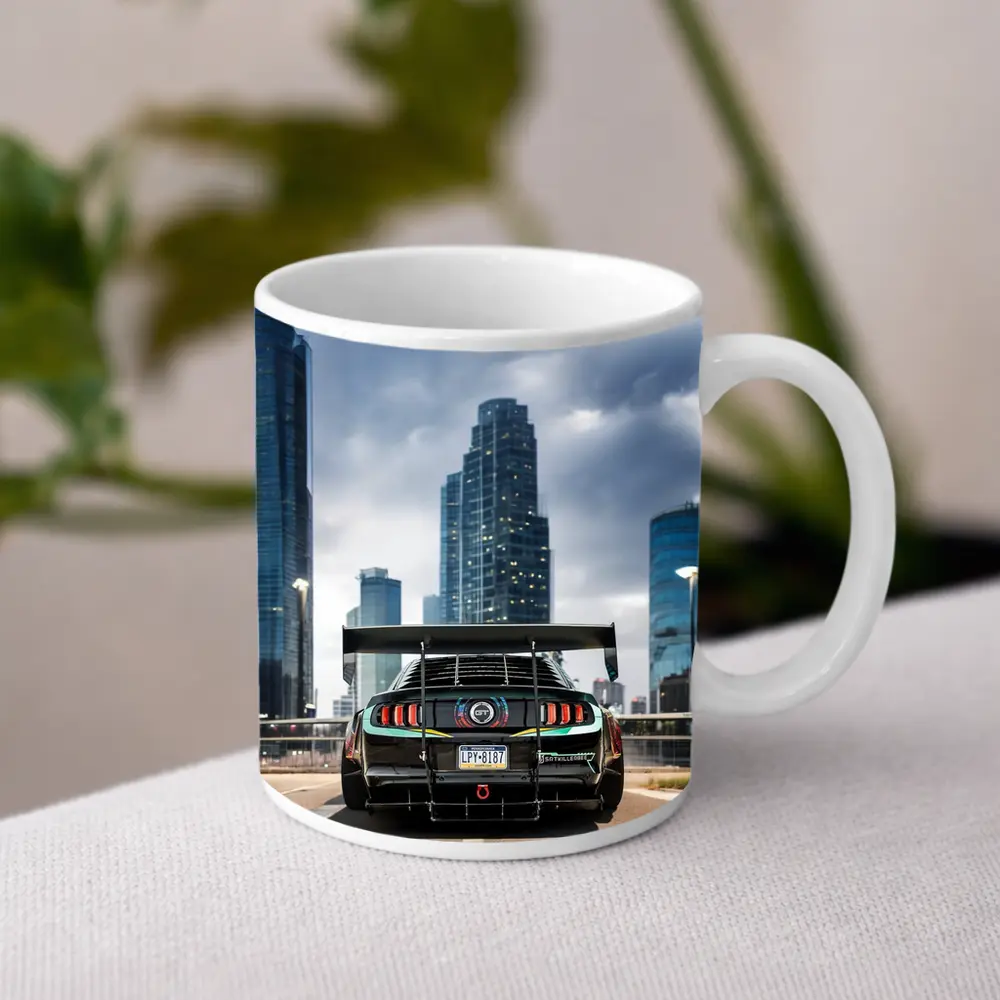 Ford Mustang Wide Body City Skyline – Mugs