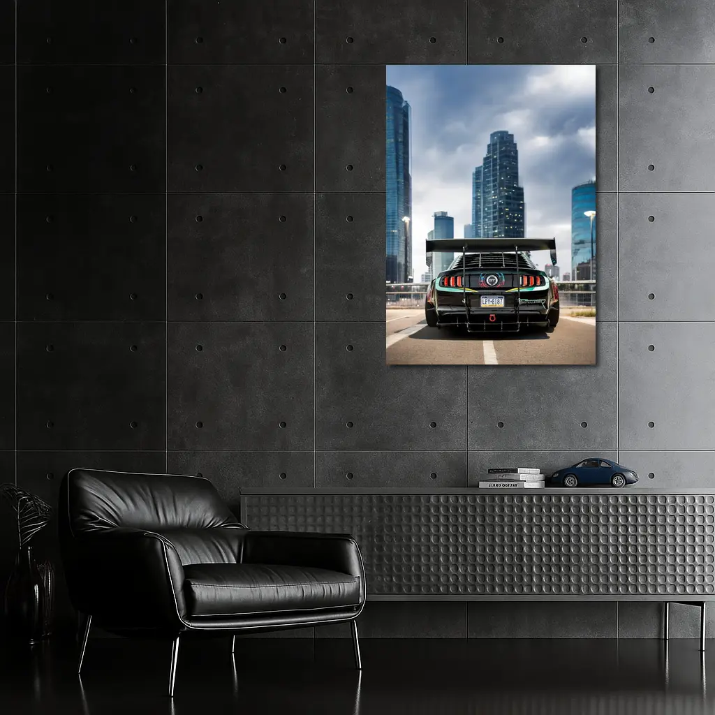 Ford Mustang Wide Body City Skyline – Wall Art