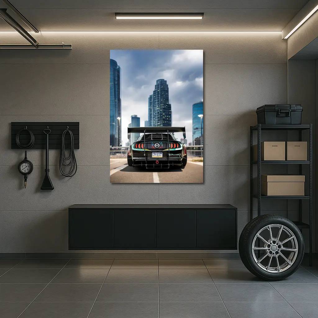 Ford Mustang Wide Body City Skyline – Wall Art