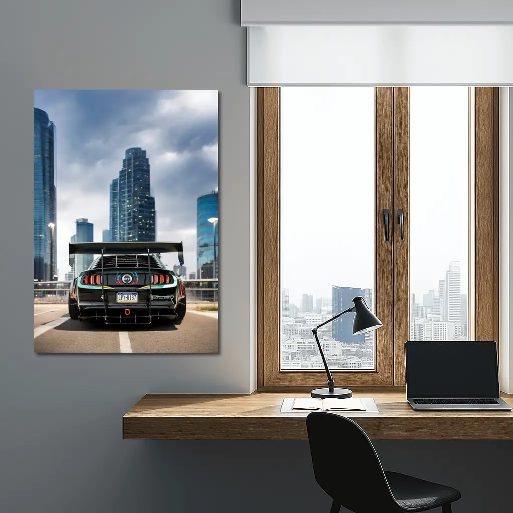 Ford Mustang Wide Body City Skyline – Wall Art