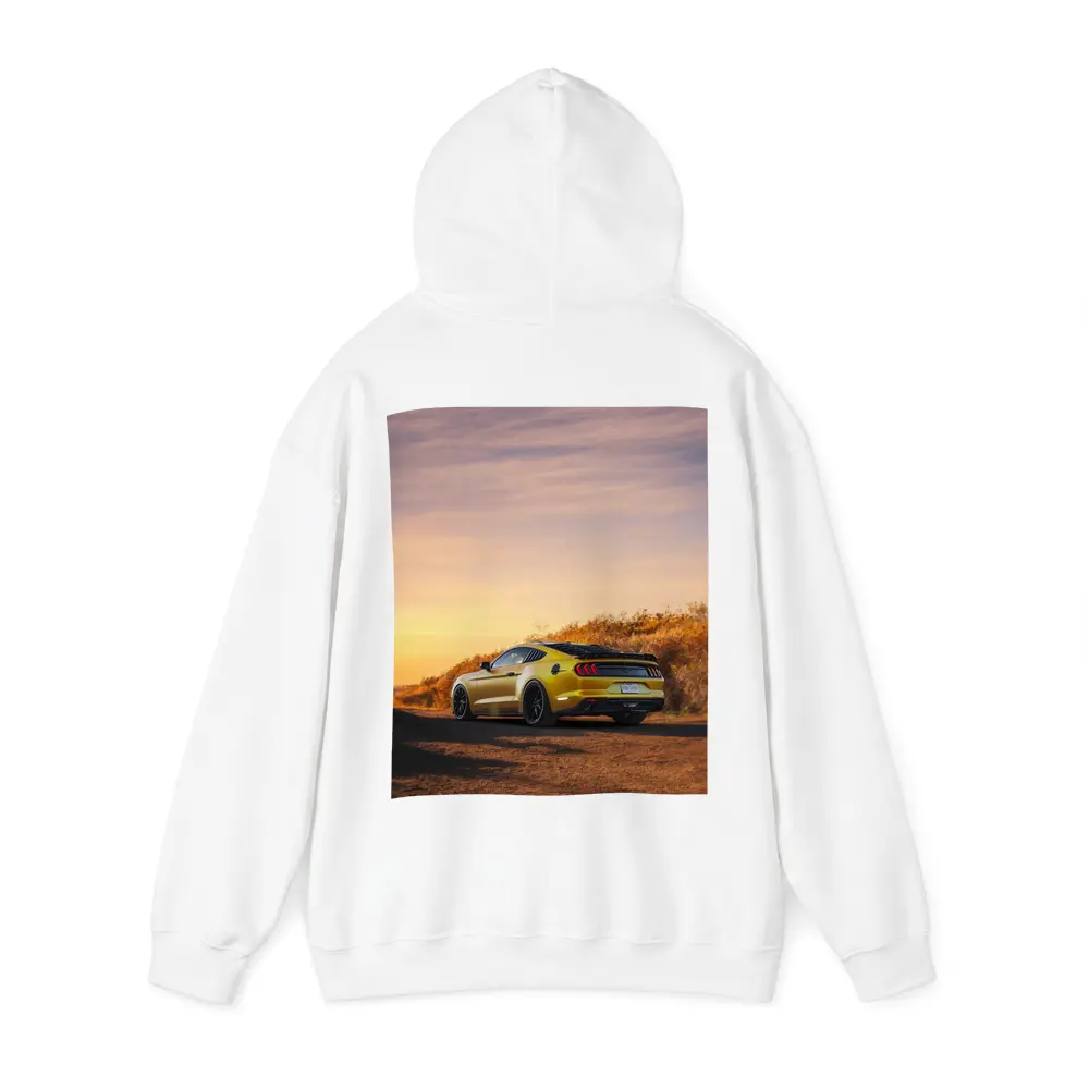 Ford Mustang Yellow Car Sunset Dirt Road – Hoodies