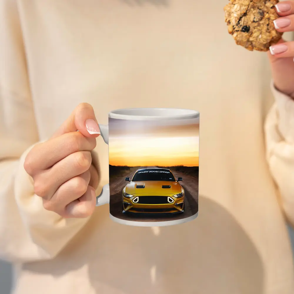 Ford Mustang Golden Sunset Dirt Road – Mugs