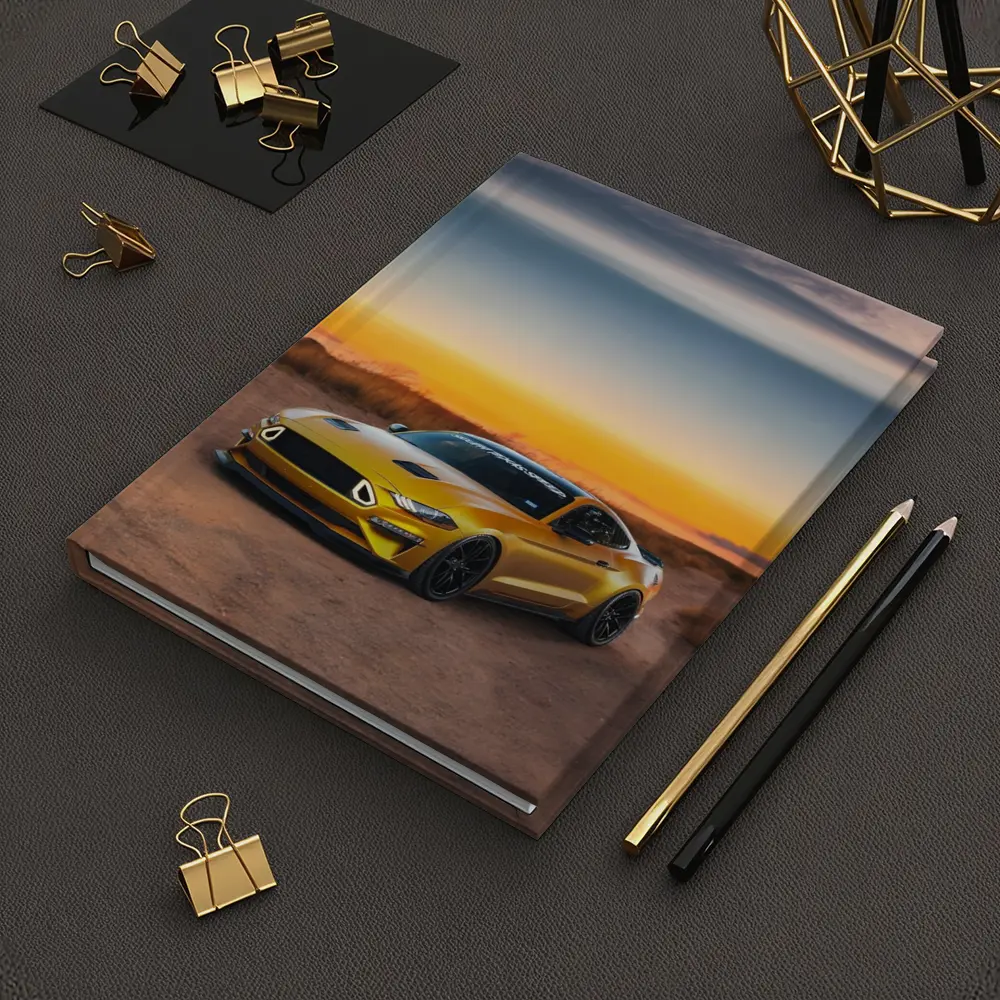 Ford Mustang Yellow Sports Car Sunset Sky – Notebooks