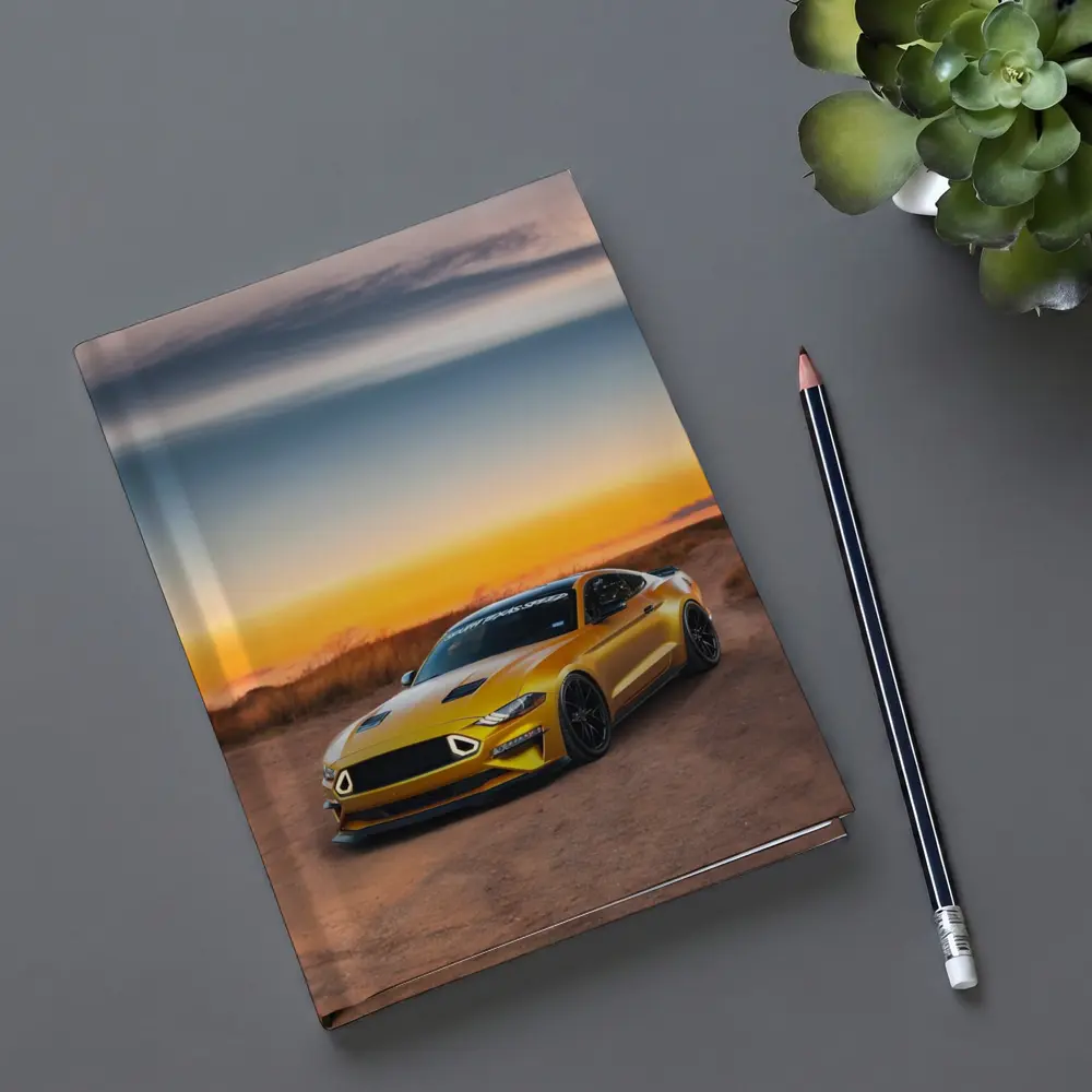 Ford Mustang Yellow Sports Car Sunset Sky – Notebooks