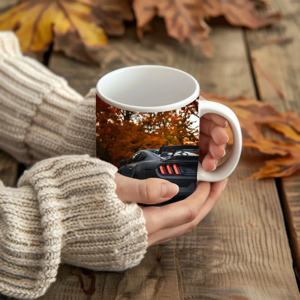 Ford Mustang Matte Gray Autumn Forest – Mugs