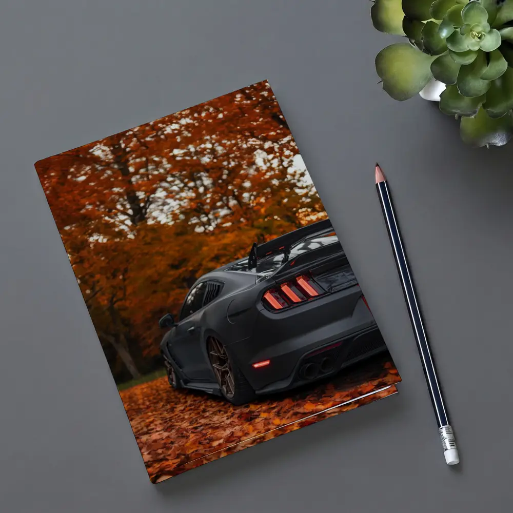 Ford Mustang Matte Gray Autumn Forest – Notebooks