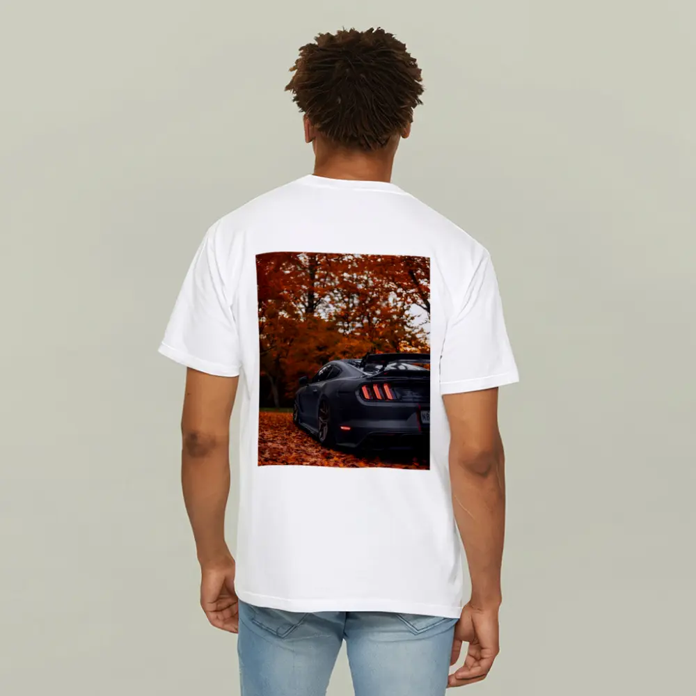 Ford Mustang Matte Gray Autumn Forest – T-Shirts
