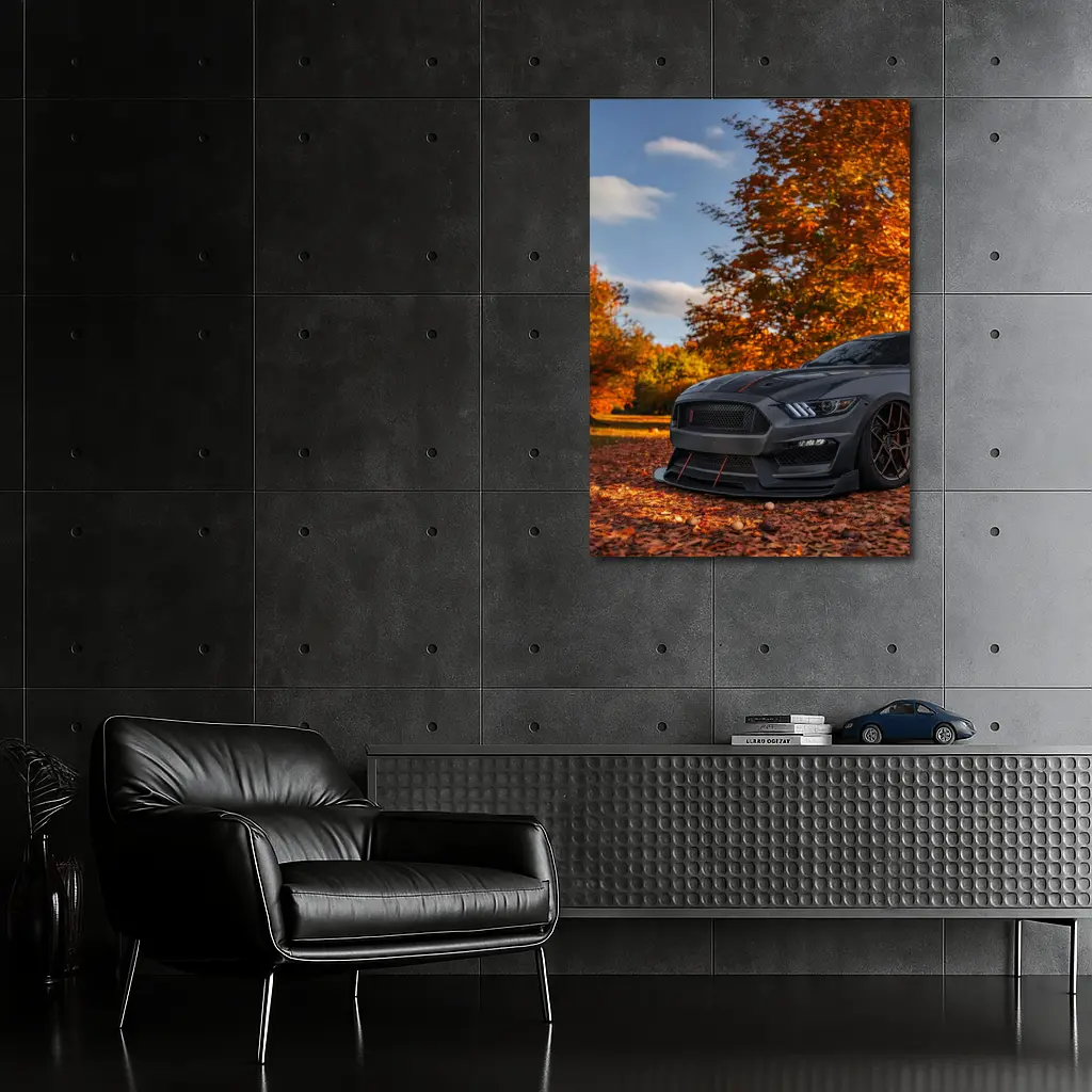 Ford Mustang GT350 Autumn Forest Setting – Wall Art