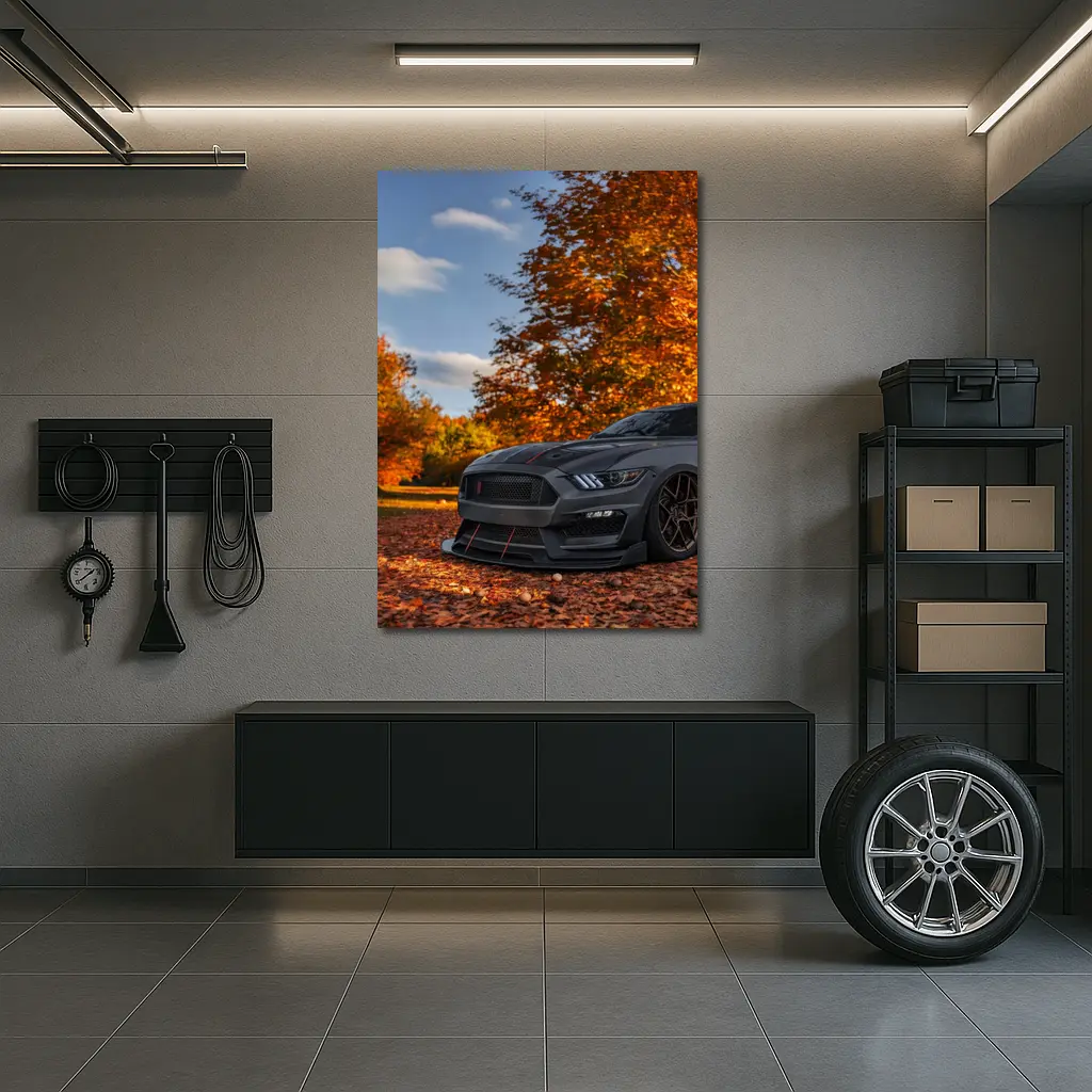 Ford Mustang GT350 Autumn Forest Setting – Wall Art
