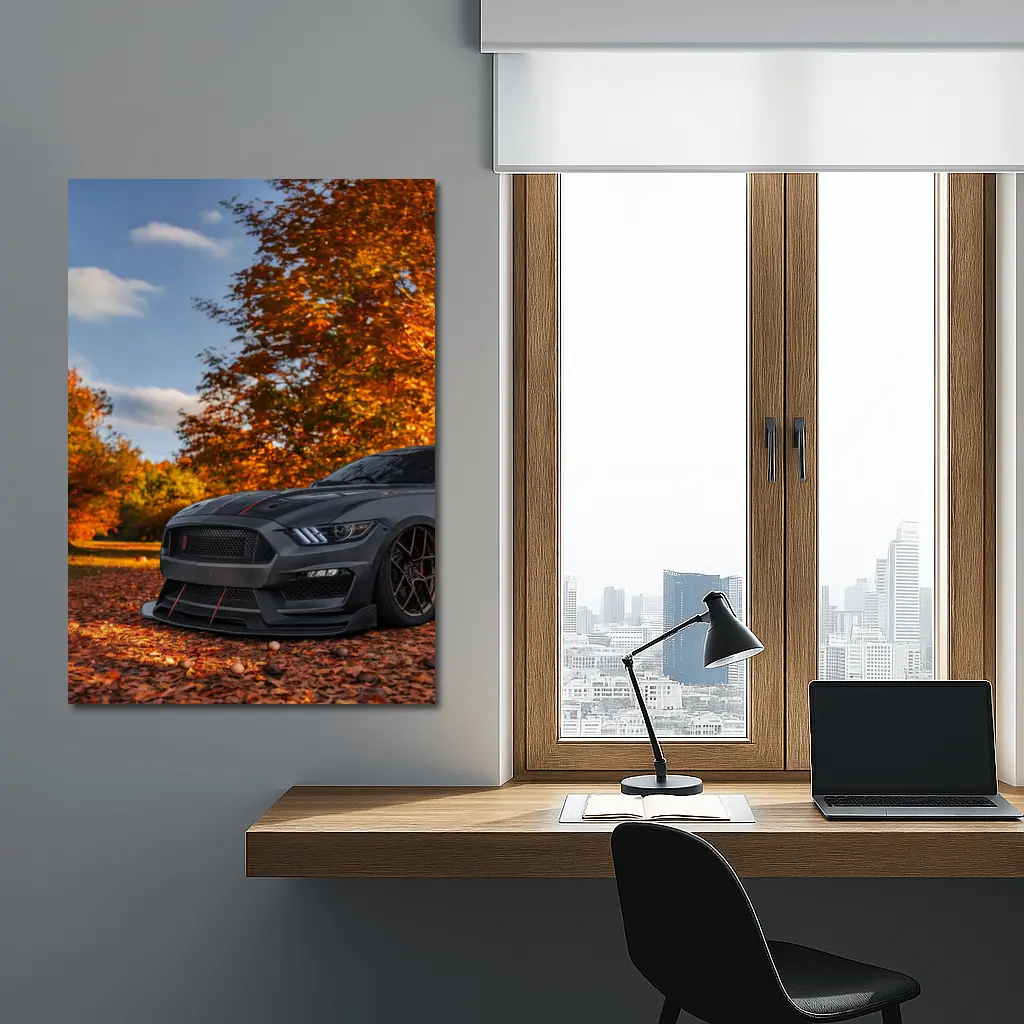 Ford Mustang GT350 Autumn Forest Setting – Wall Art