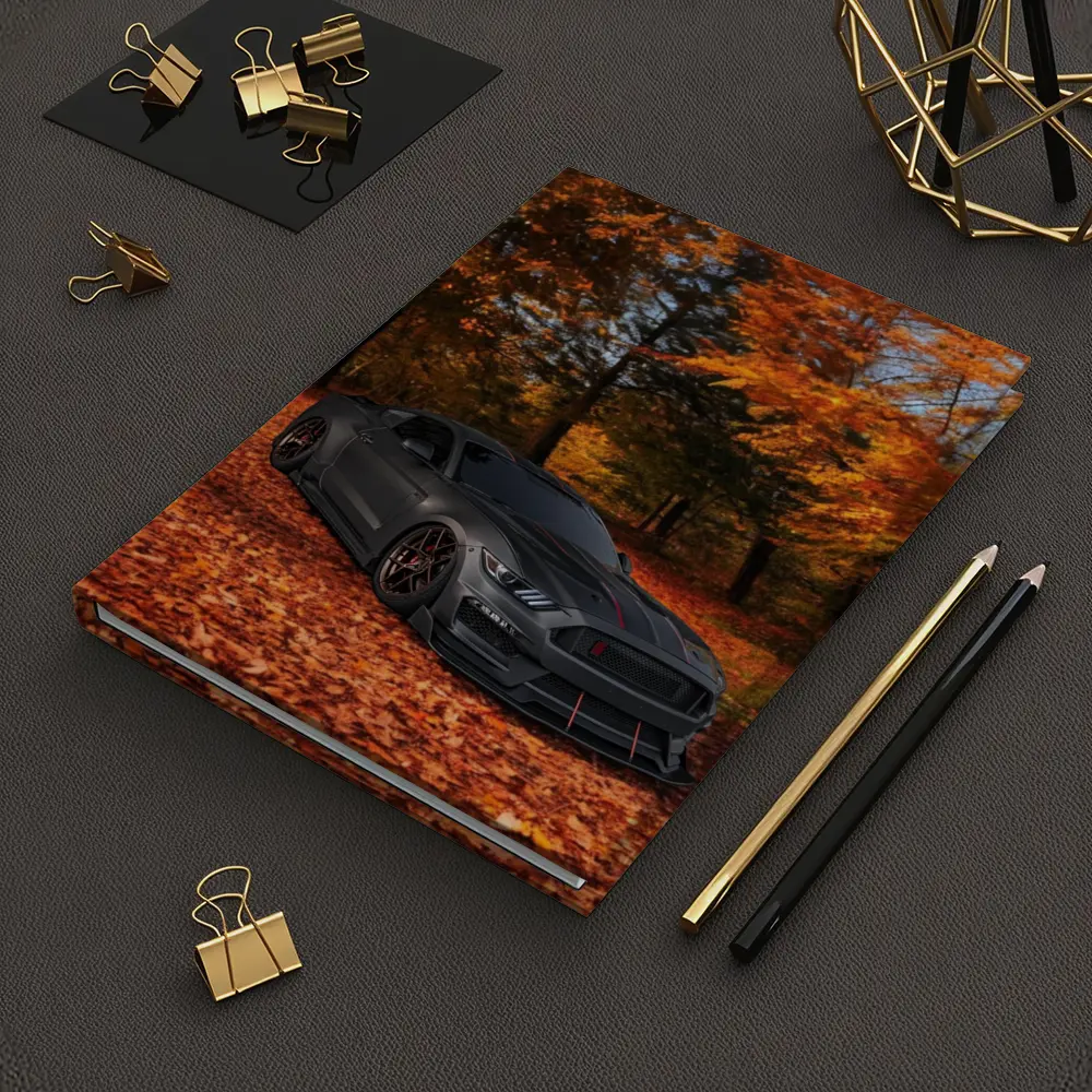 Ford Mustang Shelby Matte Gray Autumn Forest – Notebooks