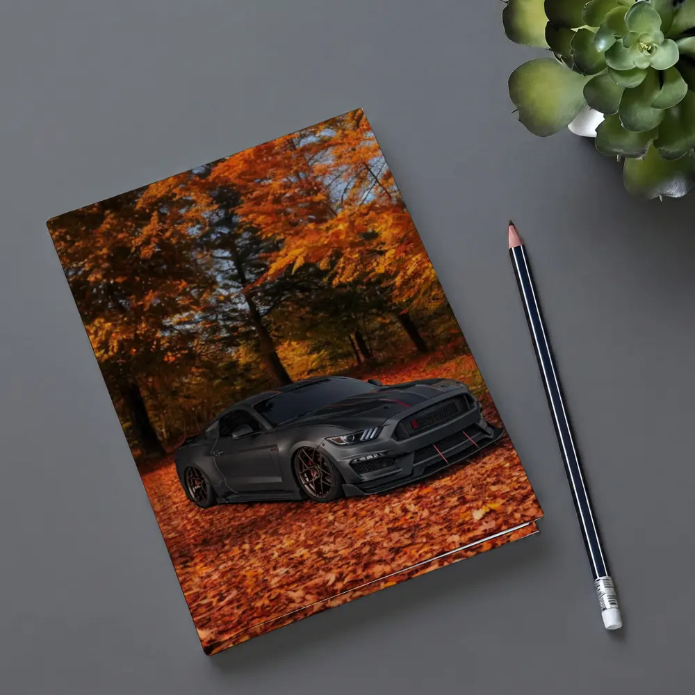 Ford Mustang Shelby Matte Gray Autumn Forest – Notebooks