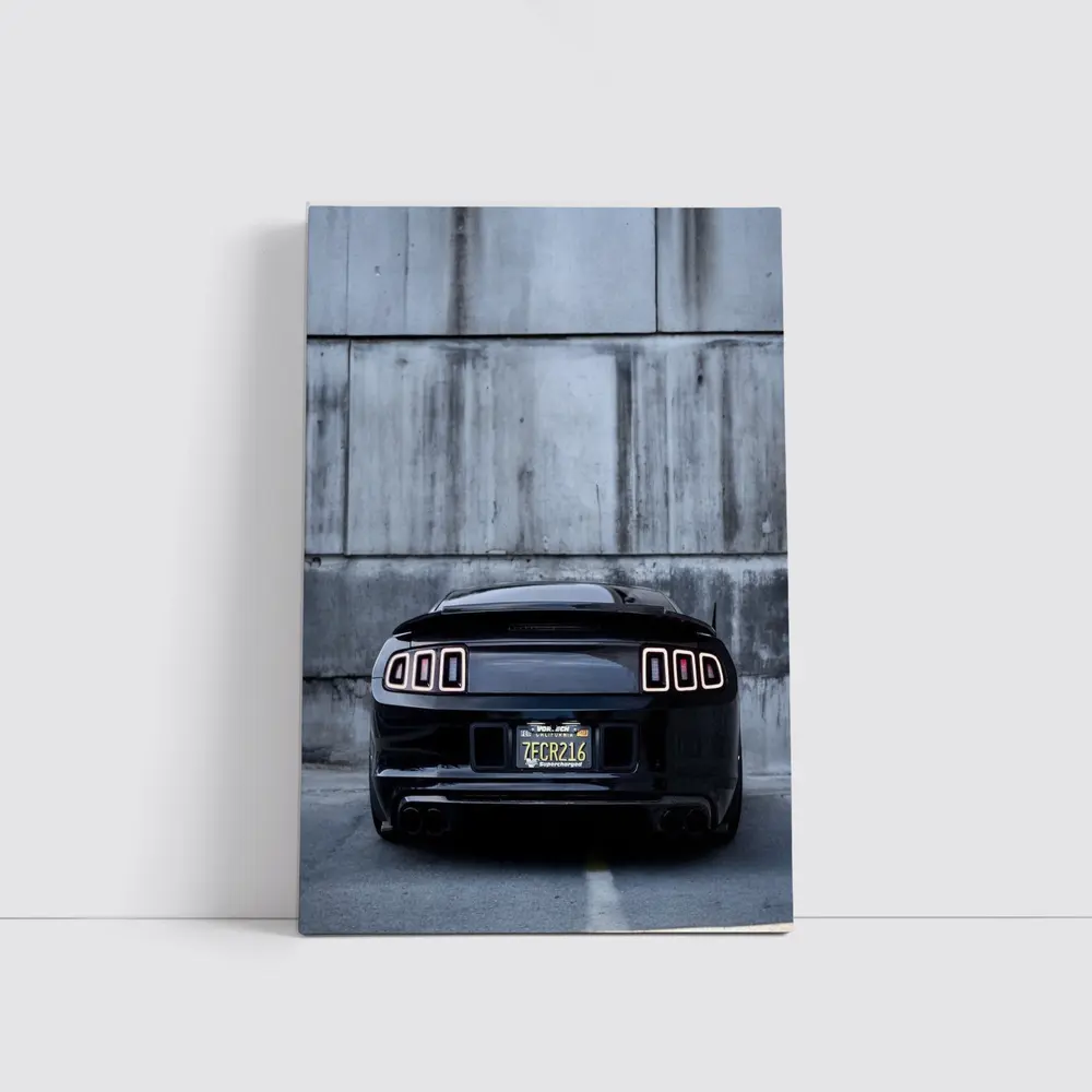 Black Ford Mustang Rear Concrete Wall – Wall Art