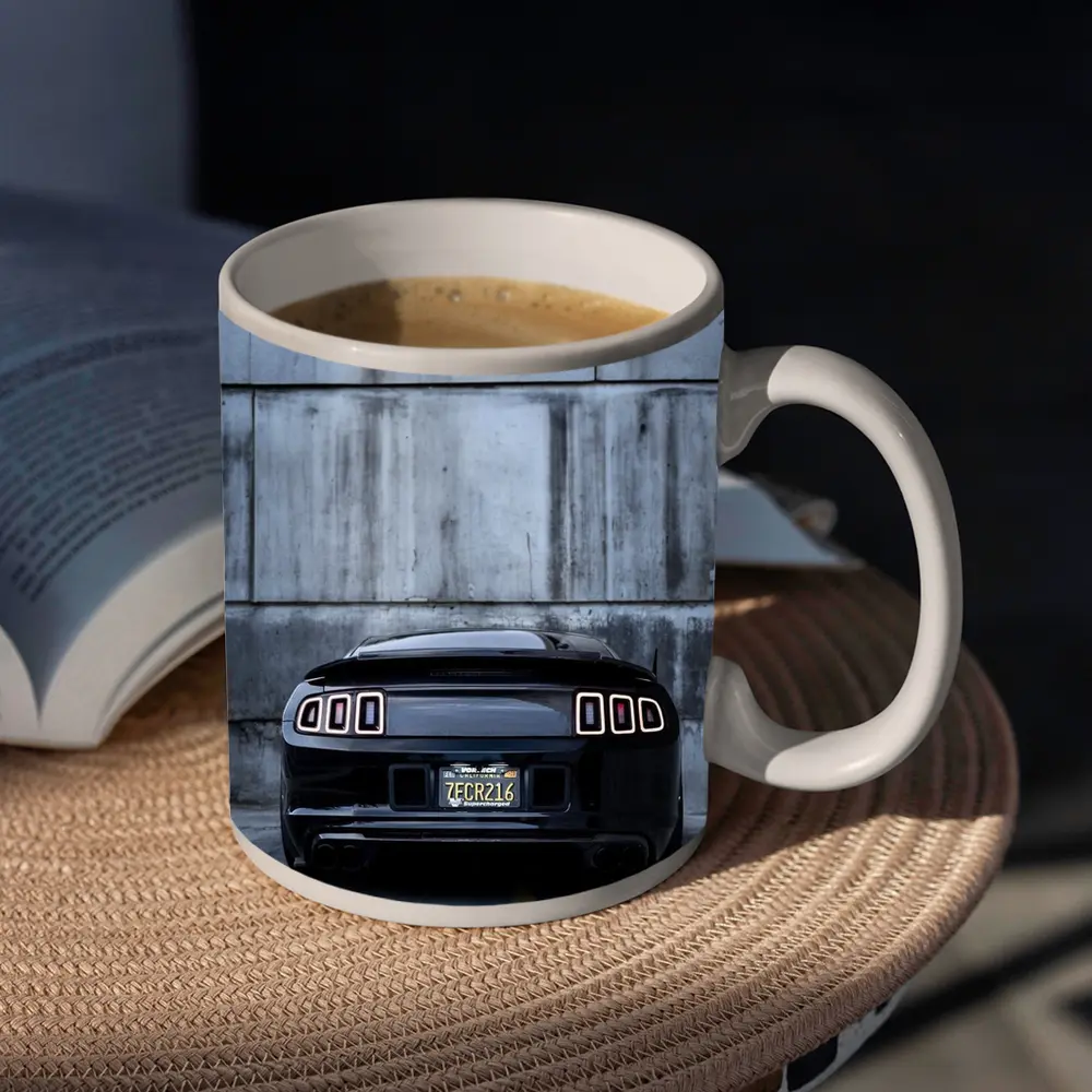 Black Ford Mustang Rear Concrete Wall – Mugs